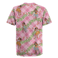 Lokelani Pink Palaka Hula Girls Seamless Hawaii Aloha Rugby Jersey - Polynesian Pride