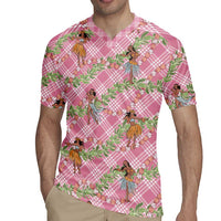 Lokelani Pink Palaka Hula Girls Seamless Hawaii Aloha Rugby Jersey - Polynesian Pride