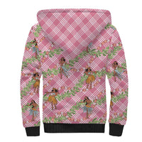 Lokelani Pink Palaka Hula Girls Seamless Hawaii Aloha Sherpa Hoodie - Polynesian Pride