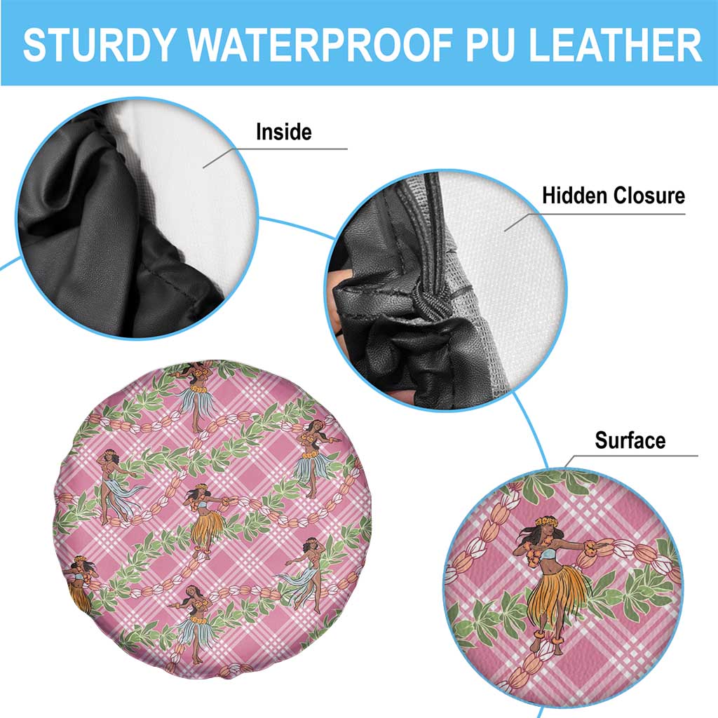 Lokelani Pink Palaka Hula Girls Seamless Hawaii Aloha Spare Tire Cover - Polynesian Pride