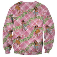 Lokelani Pink Palaka Hula Girls Seamless Hawaii Aloha Sweatshirt - Polynesian Pride