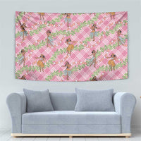 Lokelani Pink Palaka Hula Girls Seamless Hawaii Aloha Tapestry - Polynesian Pride