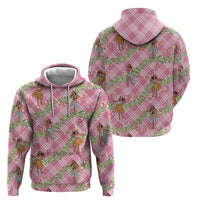 Lokelani Pink Palaka Hula Girls Seamless Hawaii Aloha Zip Hoodie - Polynesian Pride