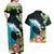 Tahiti Ia Orana Couples Matching Off Shoulder Maxi Dress and Hawaiian Shirt Tahitian Vahine LT7 - Polynesian Pride