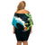 Tahiti Ia Orana Family Matching Off Shoulder Short Dress and Hawaiian Shirt Tahitian Vahine LT7 - Polynesian Pride