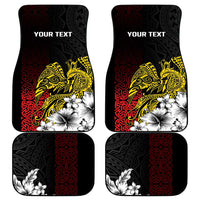 Personalized Papua New Guinea 50th Independence Anniversary Car Mats Oro Tapa Mix Plumeria LT7 - Polynesian Pride