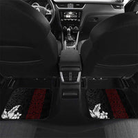 Personalized Papua New Guinea 50th Independence Anniversary Car Mats Oro Tapa Mix Plumeria LT7 Set 2pcs - Back Black - Polynesian Pride