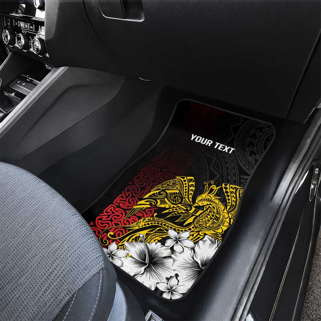 Personalized Papua New Guinea 50th Independence Anniversary Car Mats Oro Tapa Mix Plumeria LT7 - Polynesian Pride