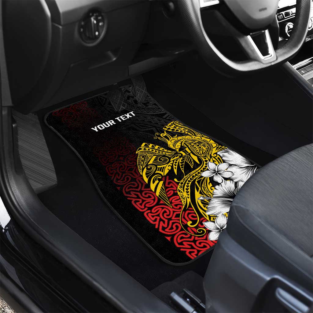 Personalized Papua New Guinea 50th Independence Anniversary Car Mats Oro Tapa Mix Plumeria LT7 - Polynesian Pride