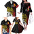 Personalized Papua New Guinea 50th Independence Anniversary Family Matching Off The Shoulder Long Sleeve Dress and Hawaiian Shirt Oro Tapa Mix Plumeria