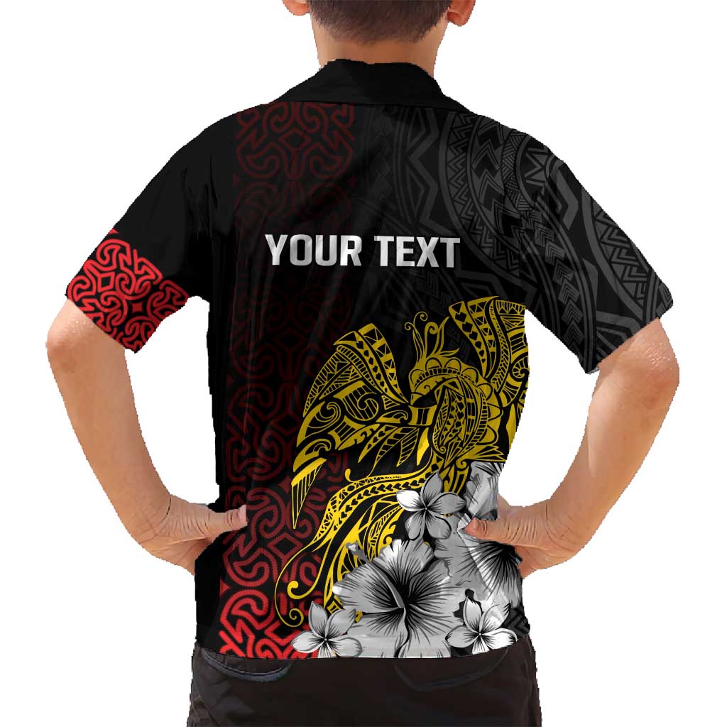 Personalized Papua New Guinea 50th Independence Anniversary Family Matching Puletasi and Hawaiian Shirt Oro Tapa Mix Plumeria