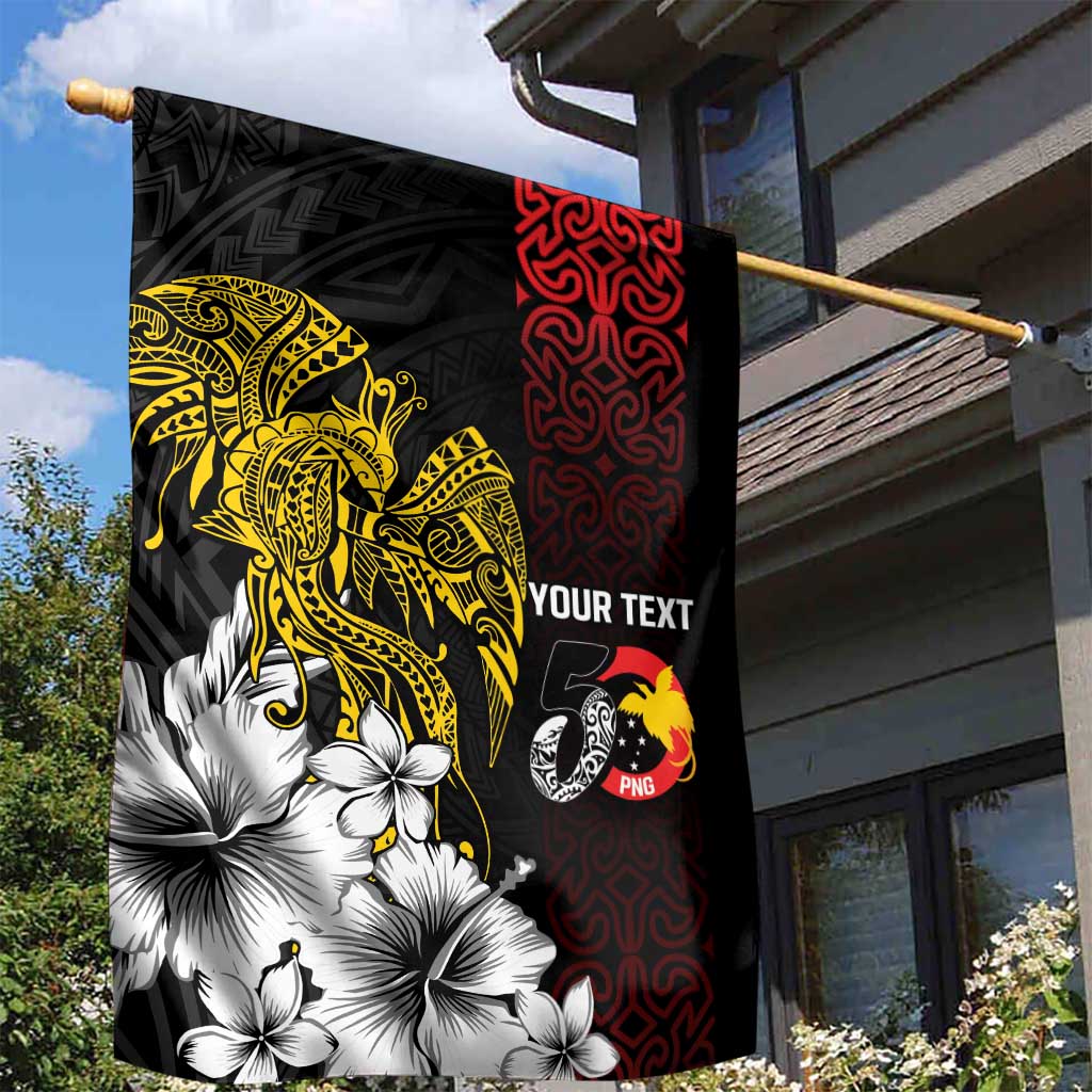 Personalized Papua New Guinea 50th Independence Anniversary Garden Flag Oro Tapa Mix Plumeria LT7 - Polynesian Pride