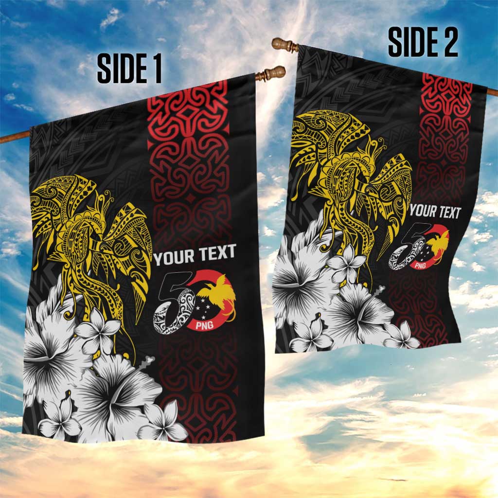 Personalized Papua New Guinea 50th Independence Anniversary Garden Flag Oro Tapa Mix Plumeria LT7 - Polynesian Pride