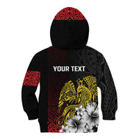 Personalized Papua New Guinea 50th Independence Anniversary Kid Hoodie Oro Tapa Mix Plumeria