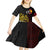 Personalized Papua New Guinea 50th Independence Anniversary Kid Short Sleeve Dress Oro Tapa Mix Plumeria