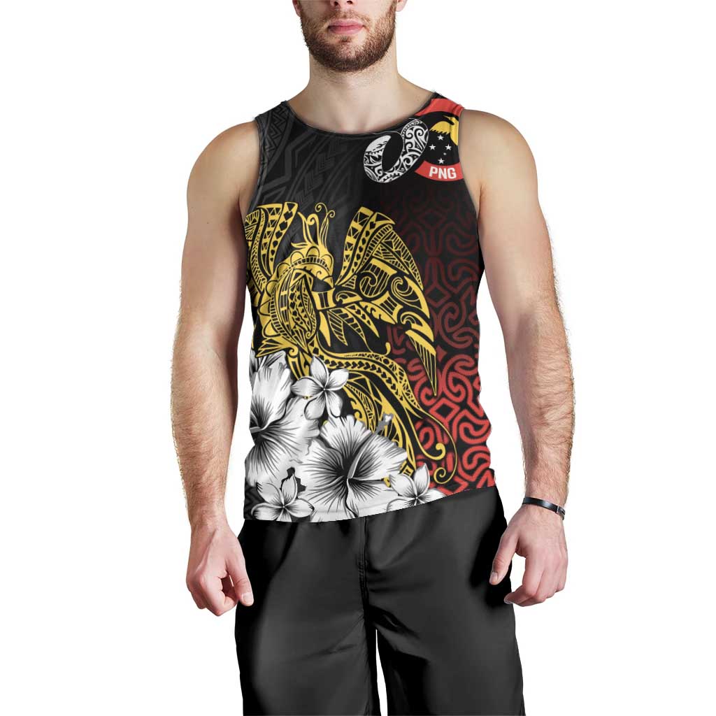 Personalized Papua New Guinea 50th Independence Anniversary Men Tank Top Oro Tapa Mix Plumeria LT7 - Polynesian Pride