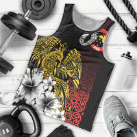 Personalized Papua New Guinea 50th Independence Anniversary Men Tank Top Oro Tapa Mix Plumeria LT7 - Polynesian Pride