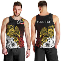 Personalized Papua New Guinea 50th Independence Anniversary Men Tank Top Oro Tapa Mix Plumeria LT7 - Polynesian Pride
