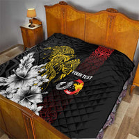 Personalized Papua New Guinea 50th Independence Anniversary Quilt Oro Tapa Mix Plumeria