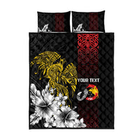 Personalized Papua New Guinea 50th Independence Anniversary Quilt Bed Set Oro Tapa Mix Plumeria LT7 - Polynesian Pride