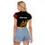 Personalized Papua New Guinea 50th Independence Anniversary Raglan Cropped T Shirt Oro Tapa Mix Plumeria