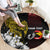 Personalized Papua New Guinea 50th Independence Anniversary Round Carpet Oro Tapa Mix Plumeria