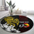 Personalized Papua New Guinea 50th Independence Anniversary Round Carpet Oro Tapa Mix Plumeria