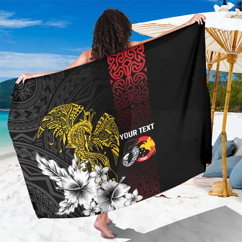 Personalized Papua New Guinea 50th Independence Anniversary Sarong Oro Tapa Mix Plumeria