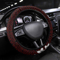Papua New Guinea 50th Independence Anniversary Steering Wheel Cover Oro Tapa Mix Plumeria LT7 Universal Fit Black - Polynesian Pride