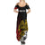 Personalized Papua New Guinea 50th Independence Anniversary Summer Maxi Dress Oro Tapa Mix Plumeria