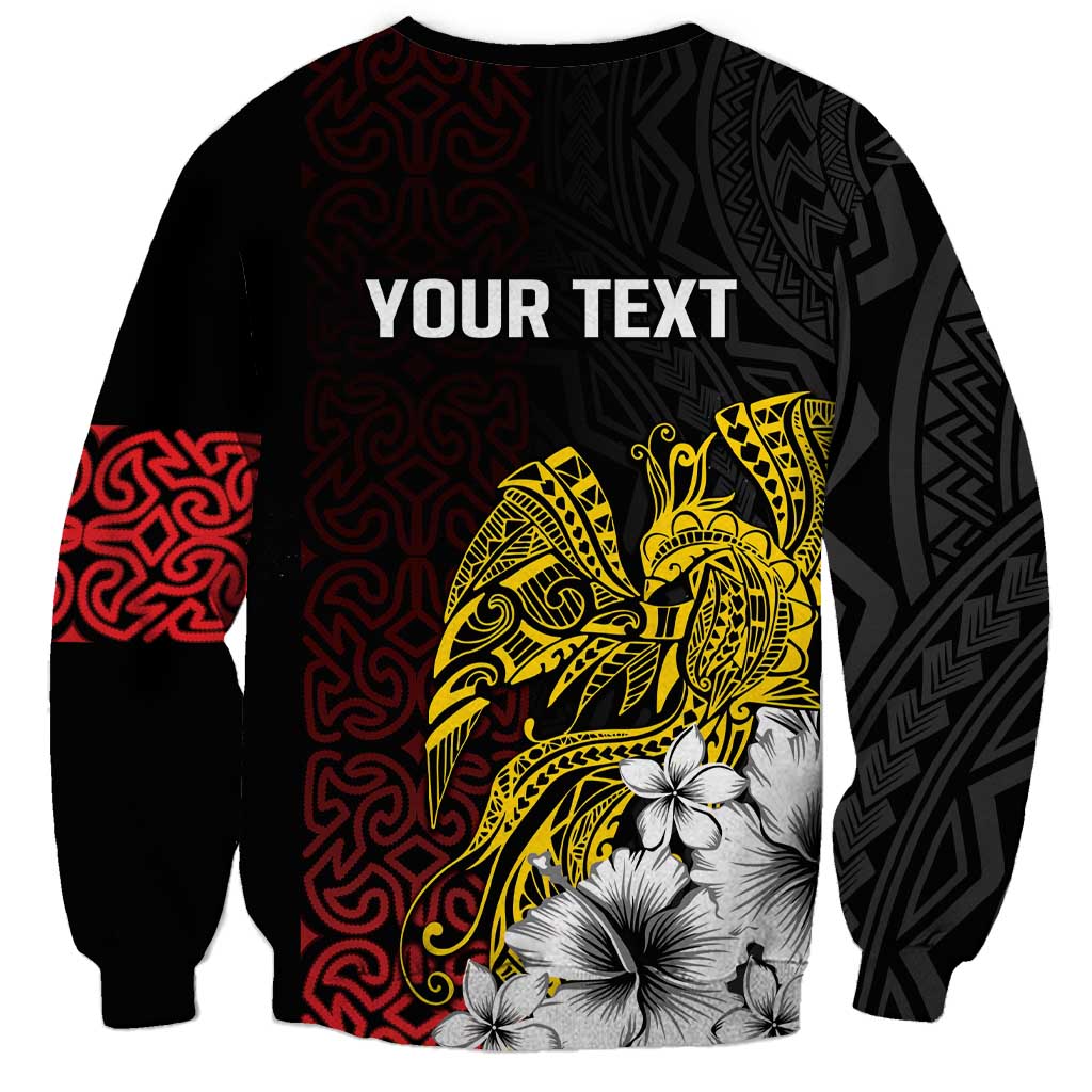 Personalized Papua New Guinea 50th Independence Anniversary Sweatshirt Oro Tapa Mix Plumeria LT7 - Polynesian Pride