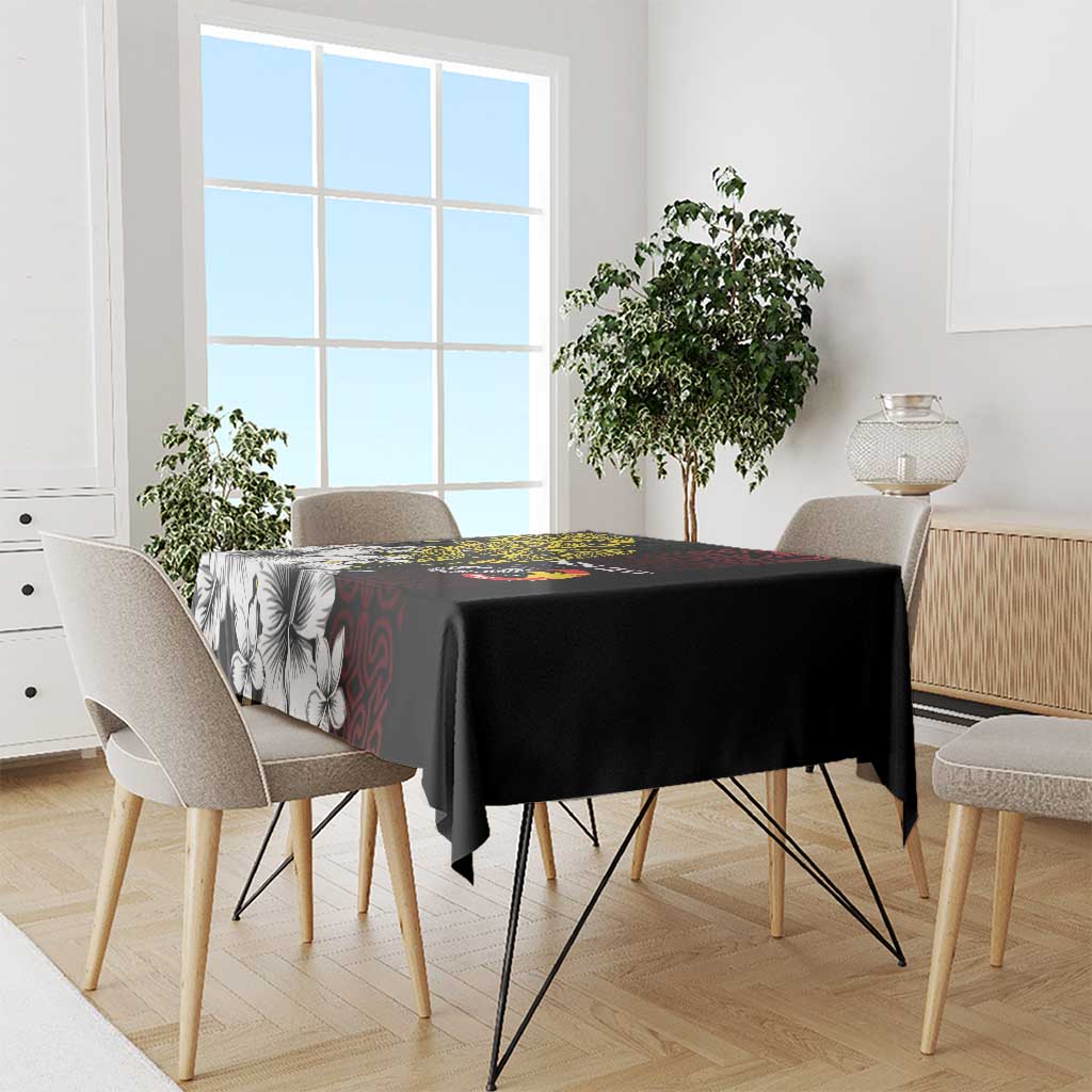 Personalized Papua New Guinea 50th Independence Anniversary Tablecloth Oro Tapa Mix Plumeria LT7 - Polynesian Pride