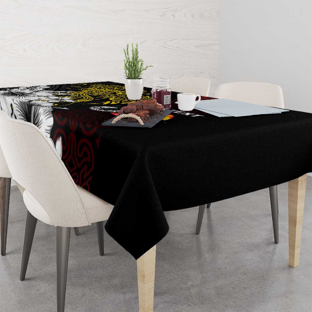 Personalized Papua New Guinea 50th Independence Anniversary Tablecloth Oro Tapa Mix Plumeria LT7 - Polynesian Pride