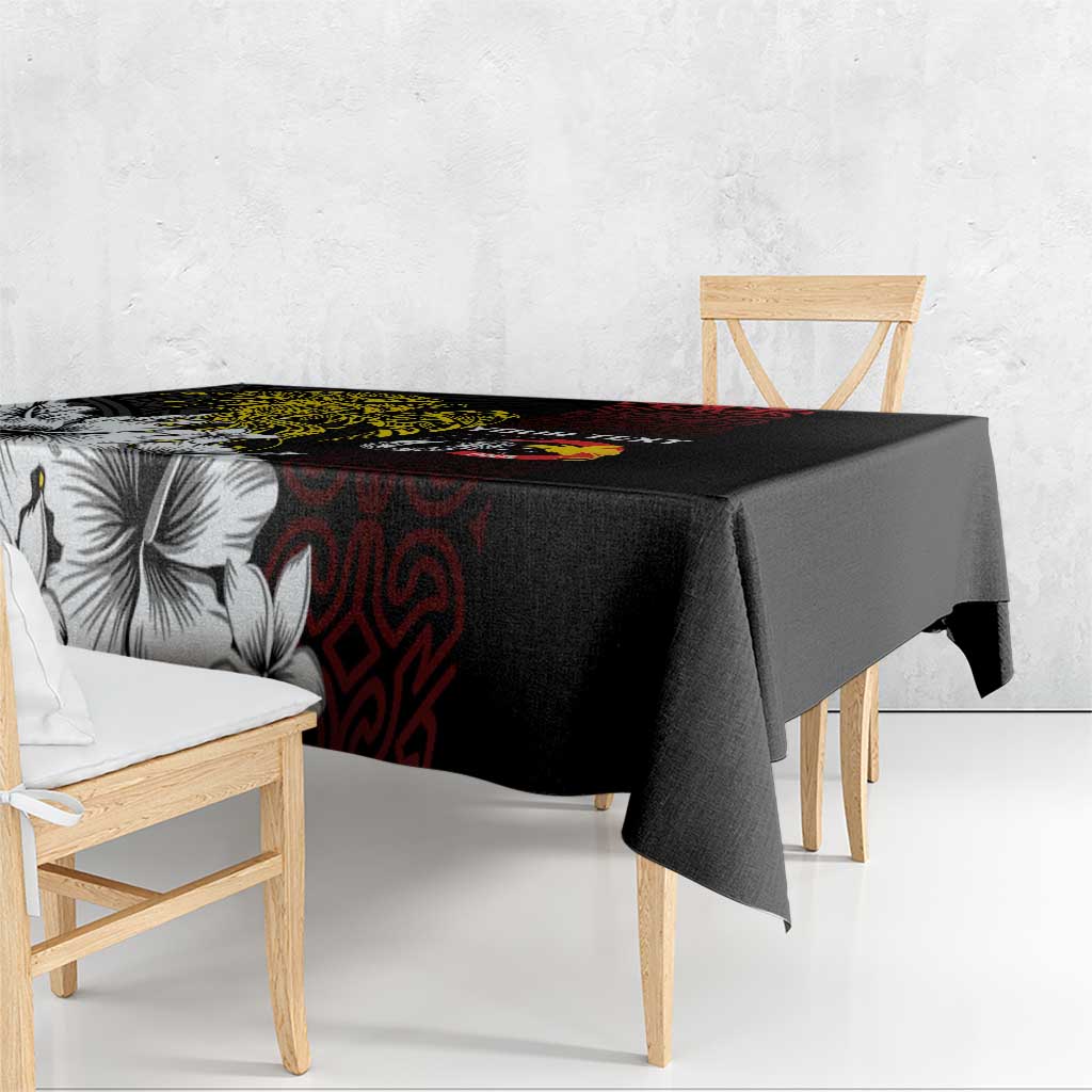 Personalized Papua New Guinea 50th Independence Anniversary Tablecloth Oro Tapa Mix Plumeria LT7 - Polynesian Pride