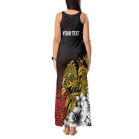 Personalized Papua New Guinea 50th Independence Anniversary Tank Maxi Dress Oro Tapa Mix Plumeria