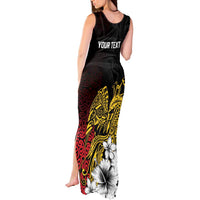 Personalized Papua New Guinea 50th Independence Anniversary Tank Maxi Dress Oro Tapa Mix Plumeria