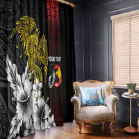 Personalized Papua New Guinea 50th Independence Anniversary Window Curtain Oro Tapa Mix Plumeria LT7 - Polynesian Pride