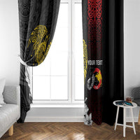 Personalized Papua New Guinea 50th Independence Anniversary Window Curtain Oro Tapa Mix Plumeria LT7 - Polynesian Pride