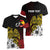 Personalized Papua New Guinea 50th Independence Anniversary Women V-Neck T-Shirt Oro Tapa Mix Plumeria