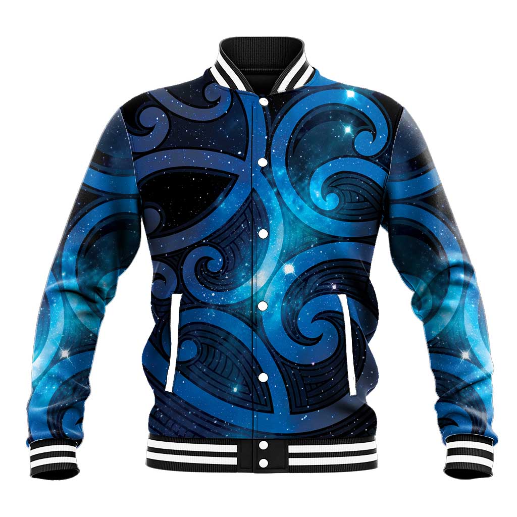 New Zealand Maori Matariki Baseball Jacket Galaxy Kowhaiwhai LT7 Unisex Galaxy - Polynesian Pride