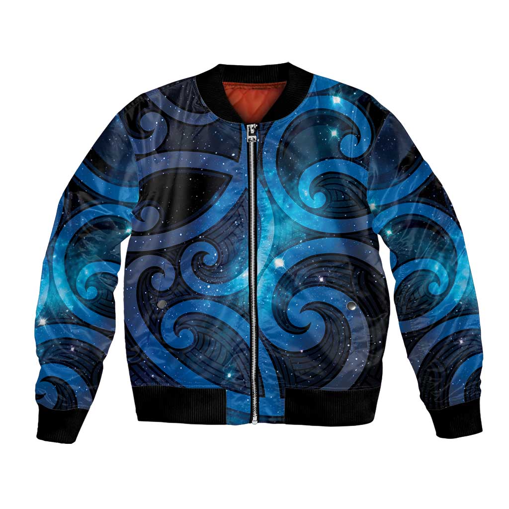 New Zealand Maori Matariki Bomber Jacket Galaxy Kowhaiwhai LT7 Unisex Galaxy - Polynesian Pride