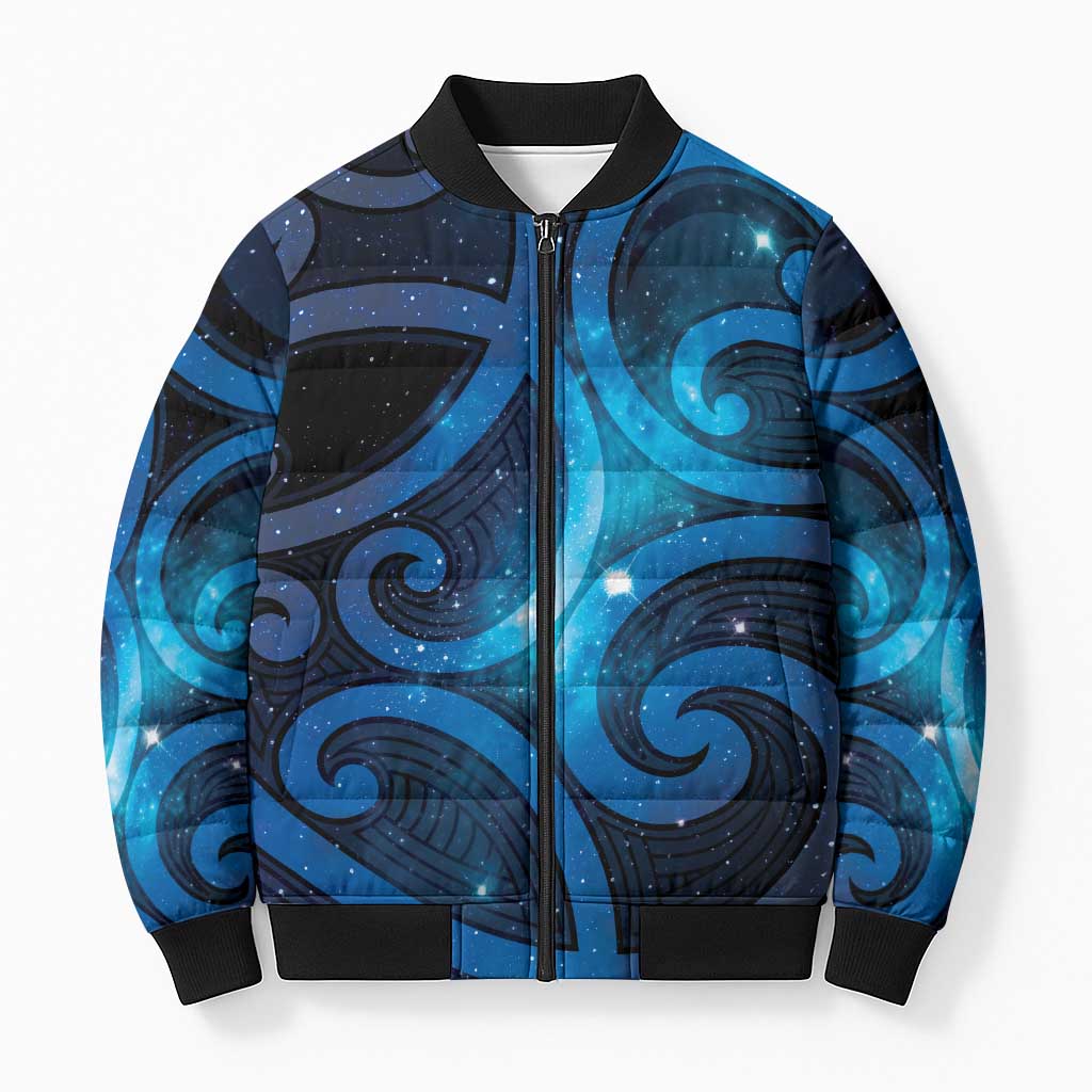 New Zealand Maori Matariki Bomber Puffer Jacket Galaxy Kowhaiwhai LT7 Unisex Galaxy - Polynesian Pride