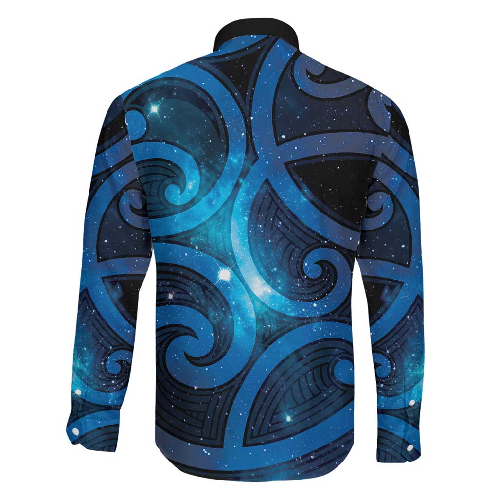 New Zealand Maori Matariki Family Matching Off The Shoulder Long Sleeve Dress and Hawaiian Shirt Galaxy Kowhaiwhai