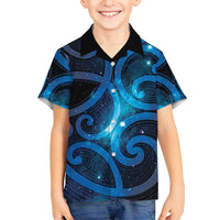 New Zealand Maori Matariki Family Matching Puletasi and Hawaiian Shirt Galaxy Kowhaiwhai