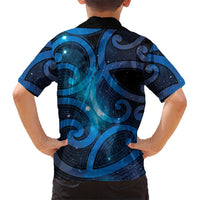 New Zealand Maori Matariki Family Matching Summer Maxi Dress and Hawaiian Shirt Galaxy Kowhaiwhai