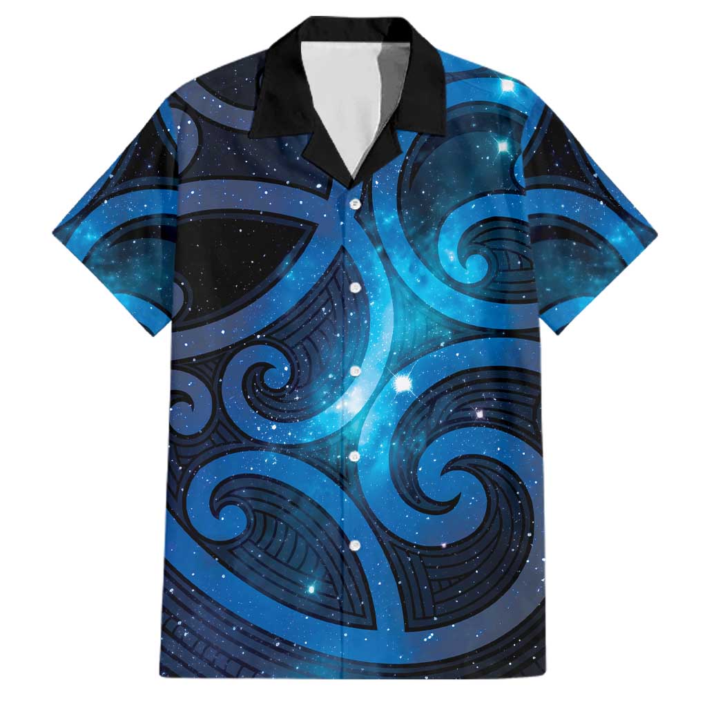 New Zealand Maori Matariki Family Matching Tank Maxi Dress and Hawaiian Shirt Galaxy Kowhaiwhai