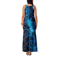 New Zealand Maori Matariki Family Matching Tank Maxi Dress and Hawaiian Shirt Galaxy Kowhaiwhai