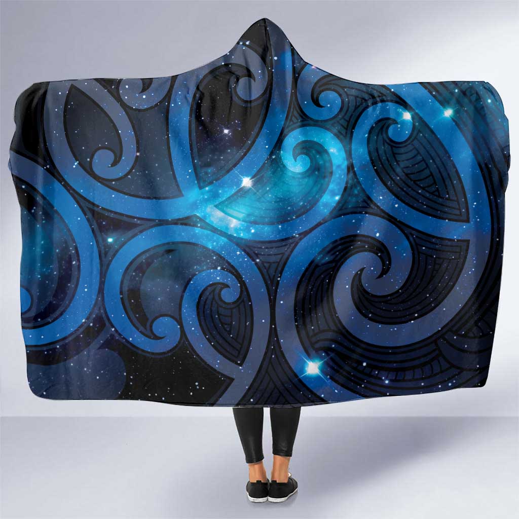 New Zealand Maori Matariki Hooded Blanket Galaxy Kowhaiwhai LT7 One Size Galaxy - Polynesian Pride