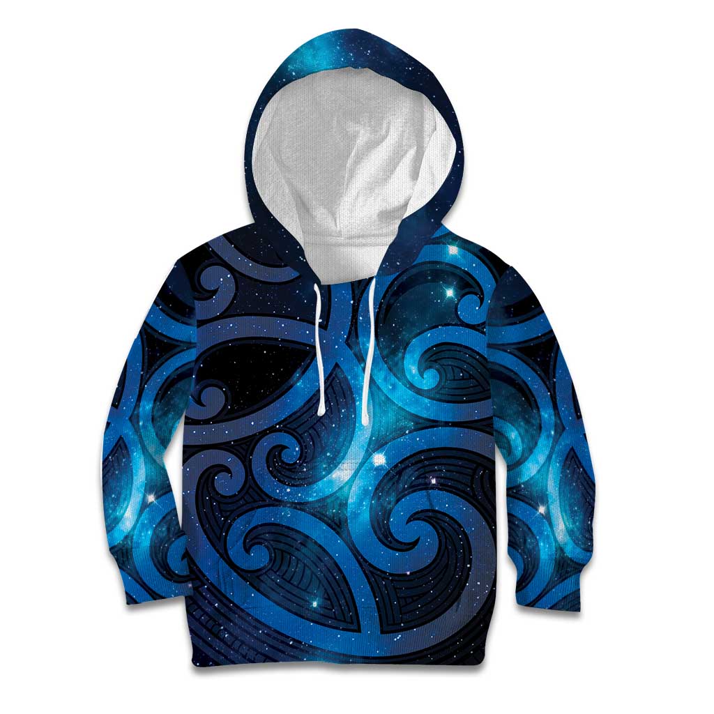 New Zealand Maori Matariki Kid Hoodie Galaxy Kowhaiwhai LT7 Hoodie Galaxy - Polynesian Pride