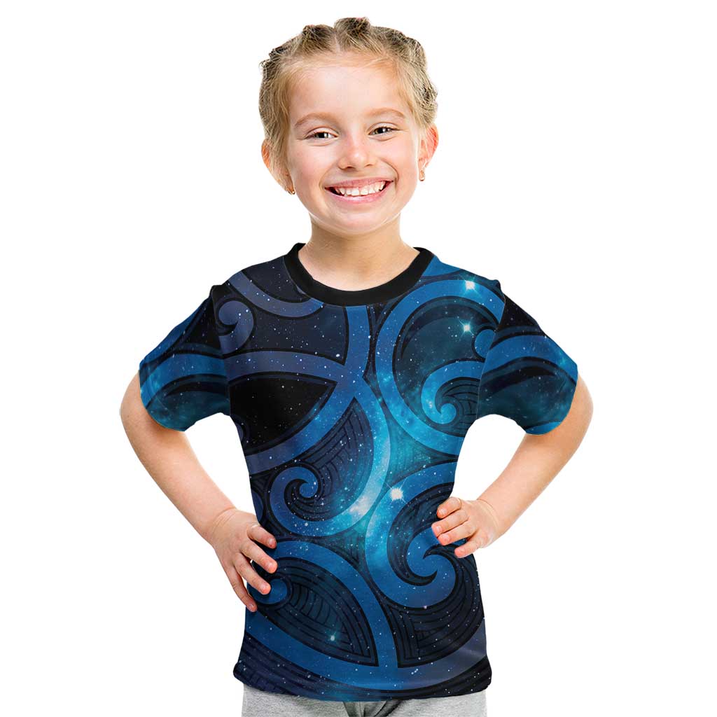 New Zealand Maori Matariki Kid T Shirt Galaxy Kowhaiwhai LT7 Galaxy - Polynesian Pride